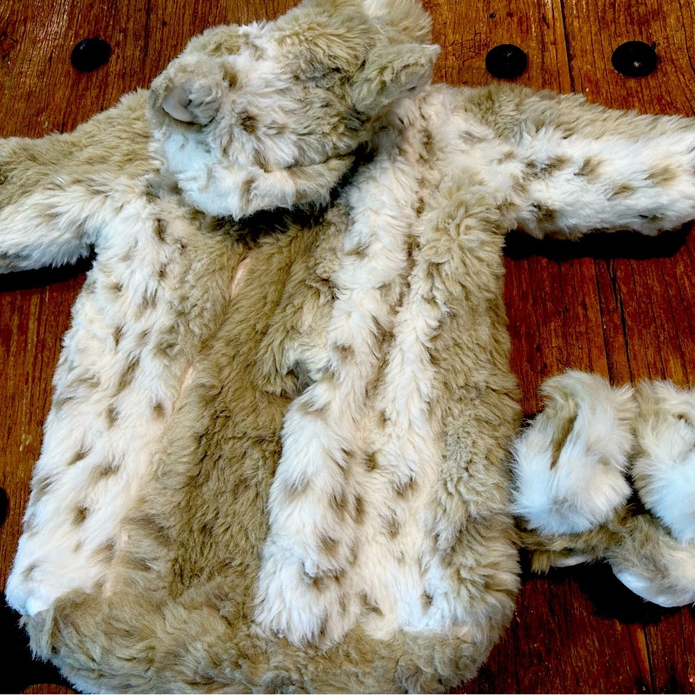 Restoration Hardware Baby faux fur bodysuit